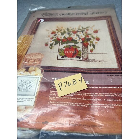 Paragon Creative Crewel Stitchery Kit "Pippins" Picture 12"x14" Embroidery Kit - Picture 7 of 7